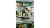 Full Bosch refrigerator with food items