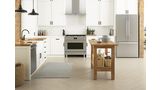 Bosch industrial style range in white kitchen