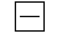 Στέγνωμα σε οριζόντια επιφάνεια: σύμβολο τετραγώνου με μια οριζόντια γραμμή στο κέντρο.
