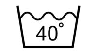 Symbool voor wassen op 40 °C.