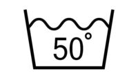 Waschen bei 50 Grad: Bottich mit Temperaturangabe 50 °C.