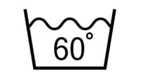 Waschen bei 60 Grad: Bottich mit Temperaturangabe 60 °C.