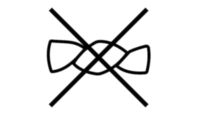 Vrid inte: överkorsad symbol med plagg som vrids.