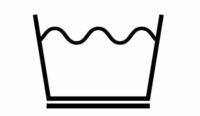 Siliävien symboli: pesuvadin symboli, jossa on yksi viiva alla