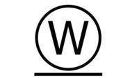 Symbol kółka z literą W i jedną linią