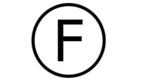 Symbol litery F w kółku
