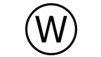 Symbool voor professionele natreiniging: cirkel met W erin.