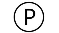 Symbool voor stomen met perchloorethyleen: cirkel met  P erin.