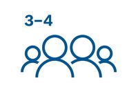 Niebieska ikona przedstawiająca cztery osoby oznacza pralkę o załadunku 8 kg i 9 kg