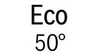 Symbol for Eco 50° opvaskemaskine for en energibesparende opvaskecyklus.