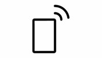 Mobiele telefoon met een draadloze verbinding: het symbool voor een vaatwasser met Home Connect.