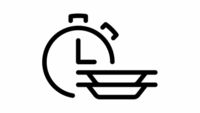 Ajanottokellon symboli ja lautaset: Boschin Express 60° -ohjelma.