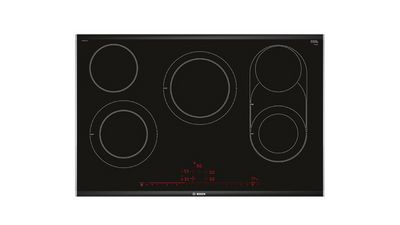 Switched on ceramic hob.