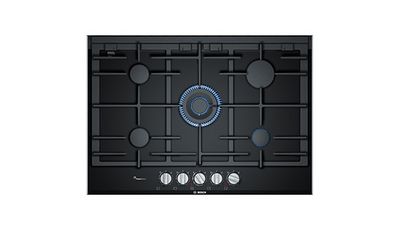 Switched on Bosch gas hob.