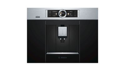 Bosch fully automatic coffee machine switched on.