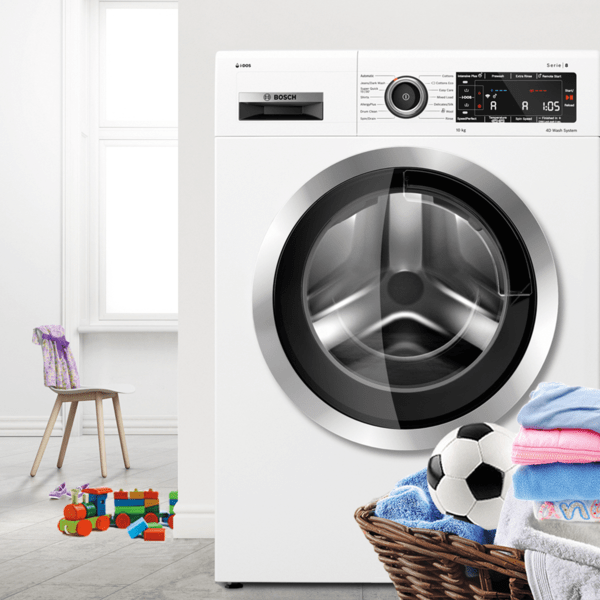 Waschmaschinen mit grossem Beladungsvolumen für Familien.