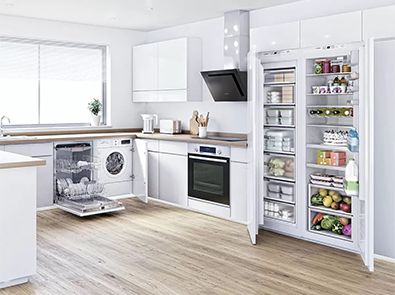 White kitchen showing multiple Bosch built-in products