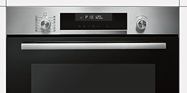 The 60-centimetre Bosch oven offers 10 different cooking modes for easy gourmet meals