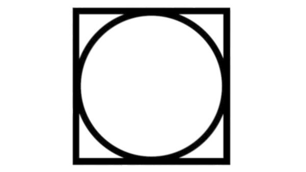 Simbolo del quadrato con un cerchio nel mezzo: asciugare in asciugatrice