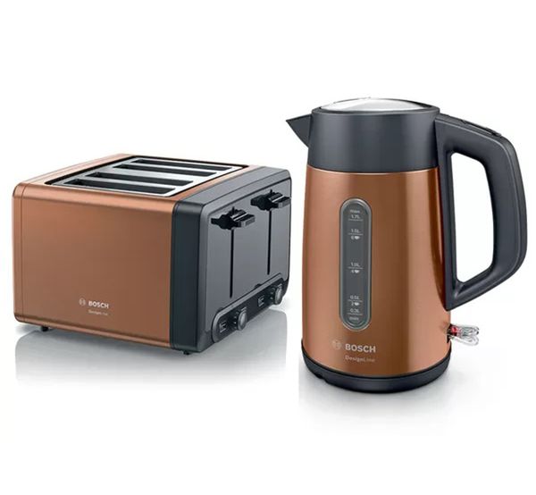Copper kettle and toaster set