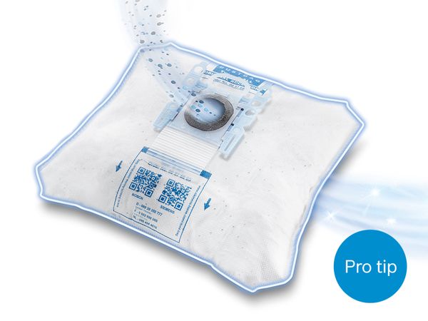Le sac à poussière jetable des aspirateurs ProHygienic avec sac convient aux personnes souffrant d'allergies
