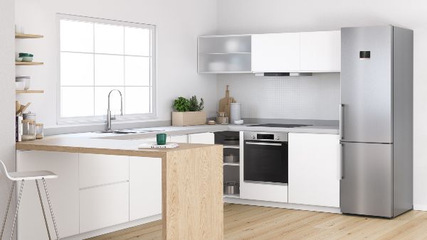 Bright open kitchen with Bosch appliances