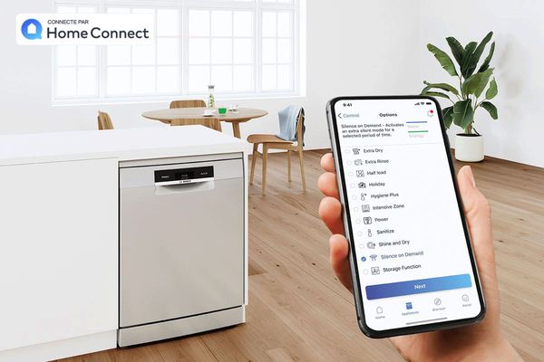 Mettez votre lave-vaisselle connecté Bosch en mode silencieux depuis votre smartphone.