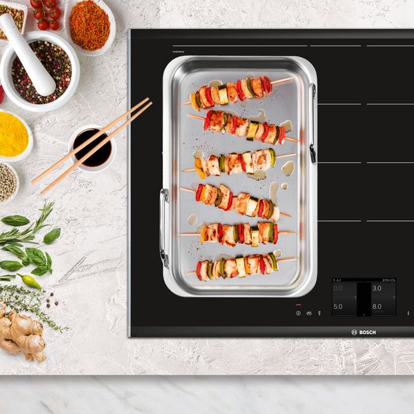 Cooking with a TeppanYaki on a Bosch induction hob