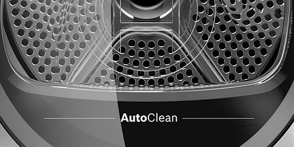 AutoClean-Trockner mit automatischer Flusenreinigung für optimale Trocknungsergebnisse und effiziente Spitzenleistung ohne manuelle Beseitigung der Flusen nach jedem Trocknungsgang. 