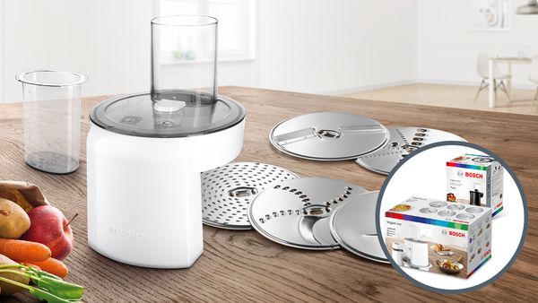 Praktisches VeggiLove Set für Bosch Küchenmaschinen. 