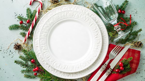 christmas decorated plate