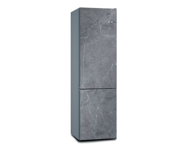 Réfrigérateur-congélateur Vario Style de Bosch, look marbre foncé.