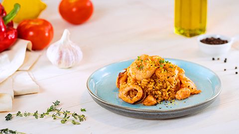 Seafood Risotto with Marinara Sauce