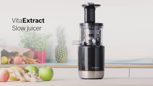 Slika pregleda video snimka o tome kako koristiti Bosch sokovnik za hladno ceđenje VitaExtract.