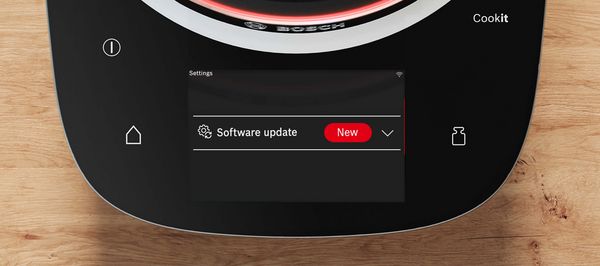 Cookit indique sur l'écran lorsqu'une mise à jour du logiciel doit être effectuée.