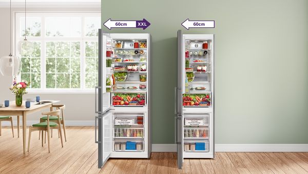 High capacity free standing fridge freezer 