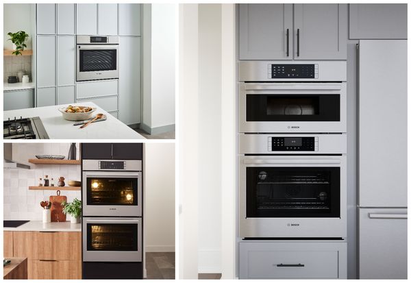 Three types of Bosch 27" double ovens