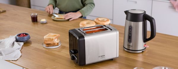 DesignLine breakfast set with, 2 slice toaster, kettle, 2-slicer, stainless steel