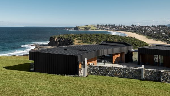 Dovecote property and behind it the coastline of South Wollongong 