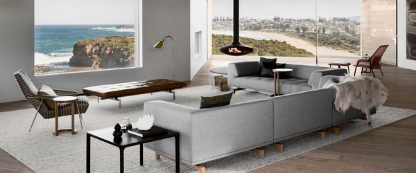 Luxurious lounge area with views of South Wollongong’s coastline
