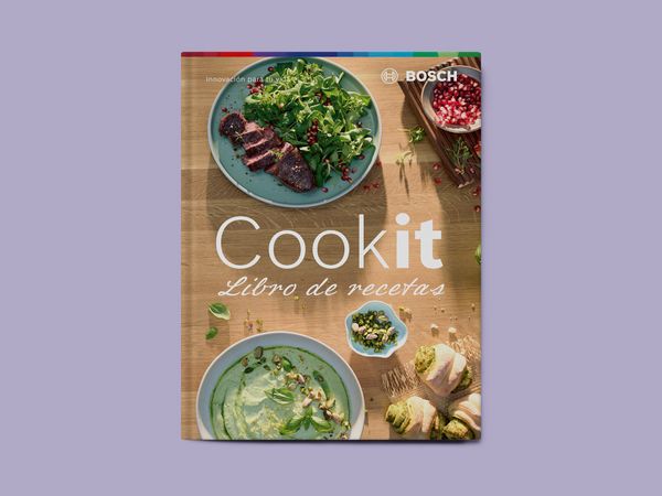 Cookit de Bosch incluye un libro de cocina con recetas inspiradoras.