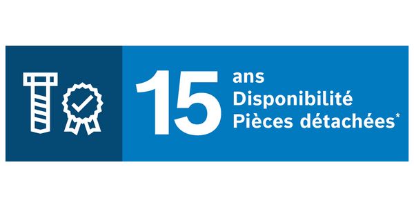 Graphique sur la disponibilité des pièces détachées jusqu'à 15 ans.