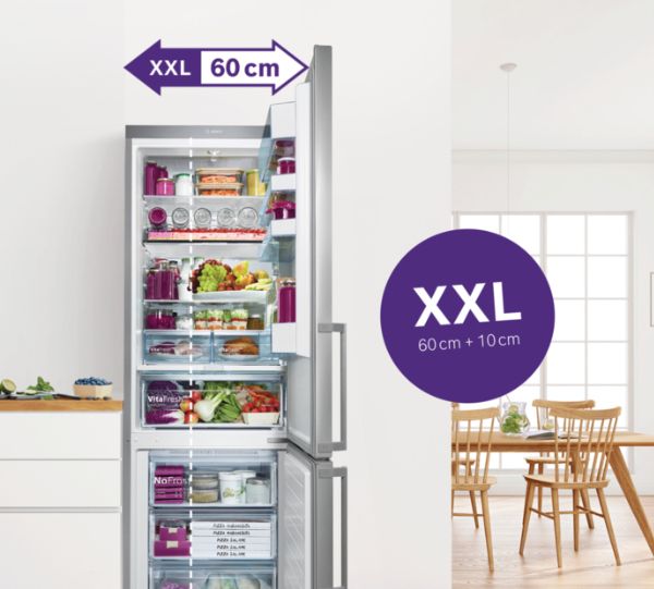 Bosch koelkast en vriezer met Vitafresh om jou voedsel langer vers te houden.