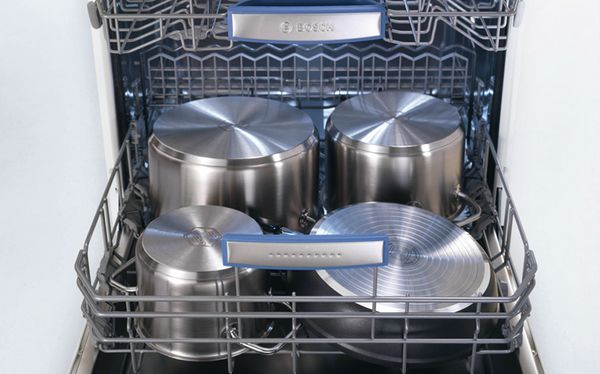 collection of pots and pans in a Bosch Dishwasher VarioDrawer
