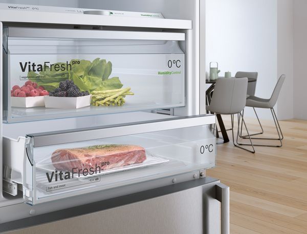 Food stored inside fridge