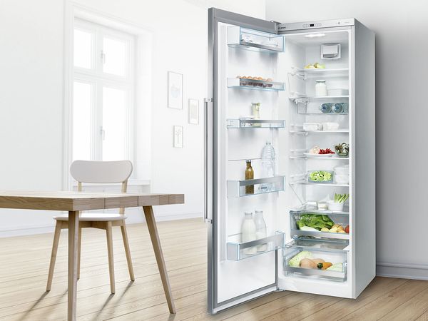 Interior of a Bosch freestanding fridge