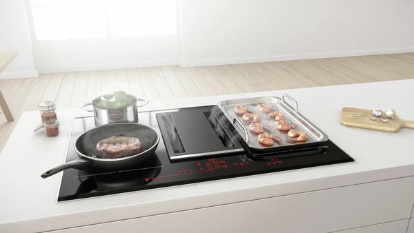 The best of our cooktops and cooker hoods. Combined perfectly in just a single appliance.