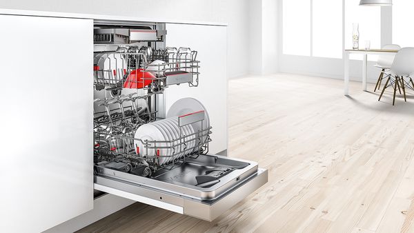 Bosch Integrated Dishwasher open in kitchen