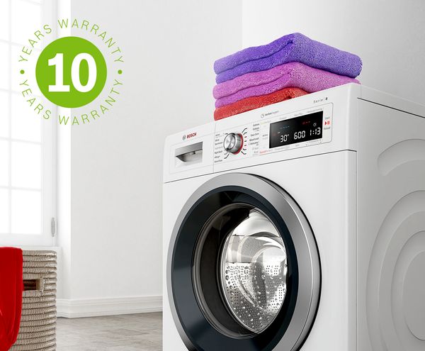 Especially for your laundry: a 10-year warranty on the EcoSilence DriveTM motor of Bosch washing machines.