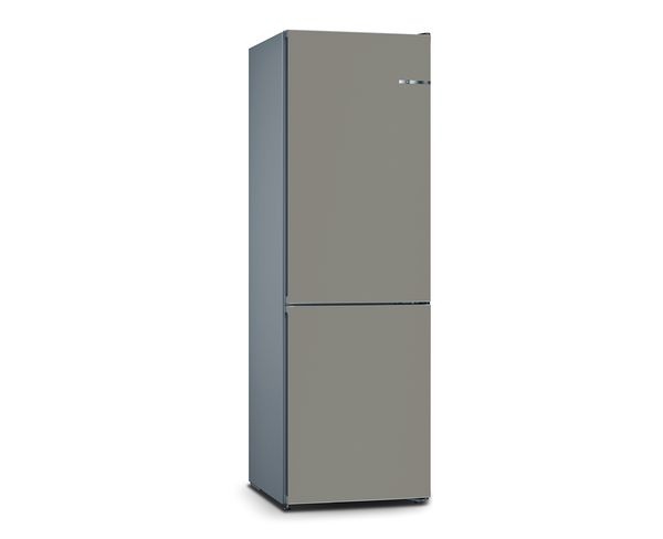 Combiné réfrigérateur-congélateur Vario Style ou four Série 8 de Bosch en couleur doré nacré.